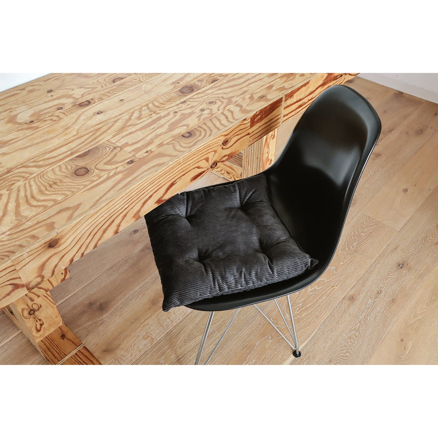 コーデュロイ　クッション　ＭＹＳ　ＳＥＡＴ　ＣＵＳＨＩＯＮ　－ＣＯＲＤＵＲＯＹ－　Ｃｈａｒｃｏａｌ　Ｂｌａｃｋ