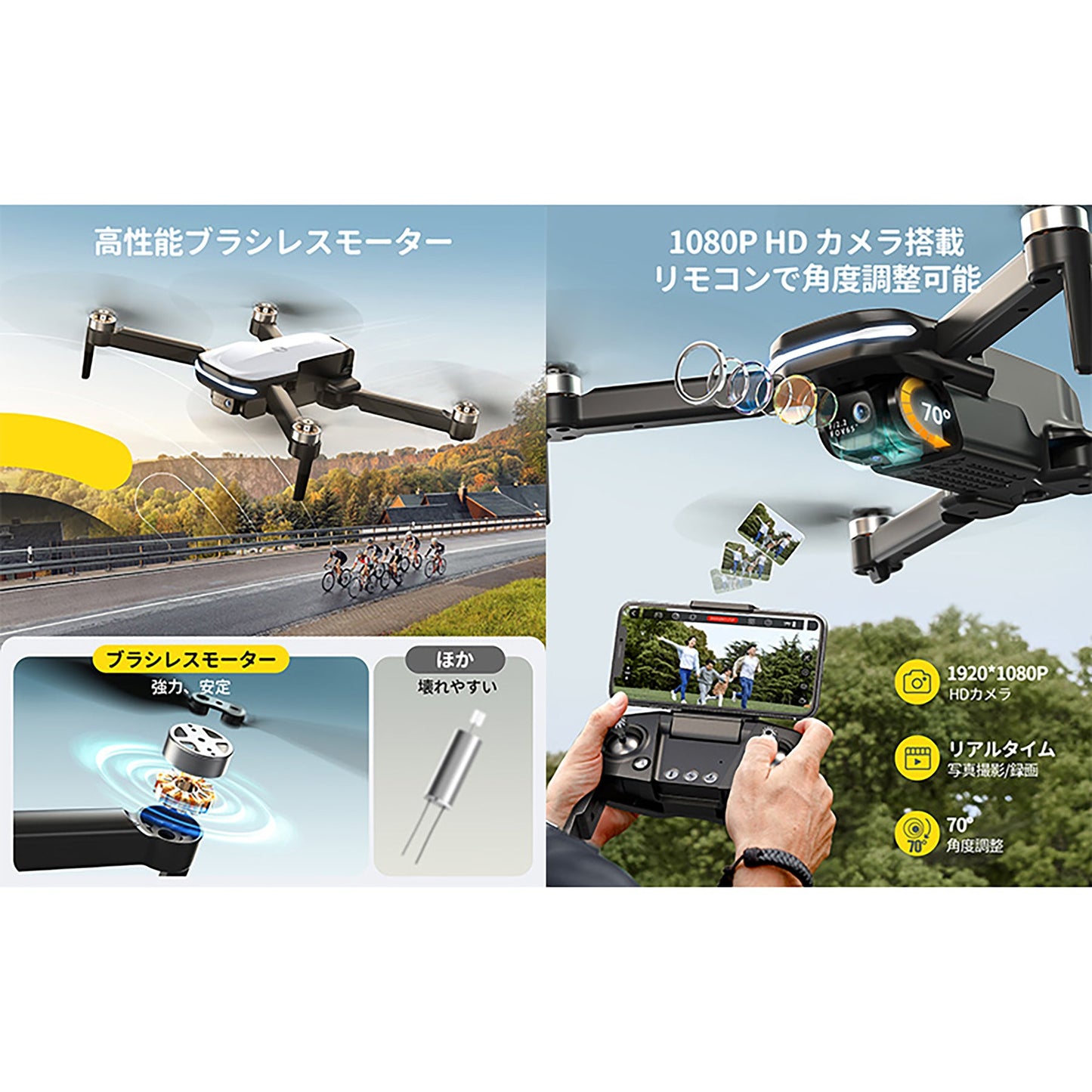 Ｈｏｌｙ　Ｓｔｏｎｅ　ドローン　小型　１０８０Ｐカメラ付き　空撮　屋外　子ども向け　ＨＳ２８０Ｄ