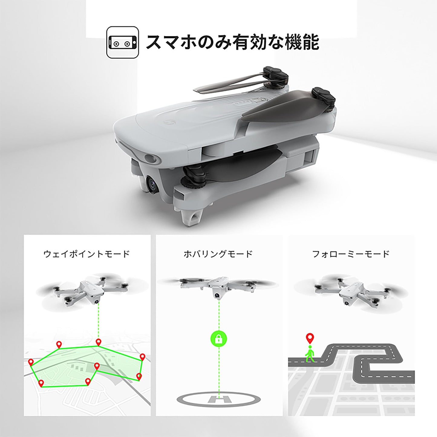 Ｈｏｌｙ　Ｓｔｏｎｅ　ドローン　空撮　ＧＰＳ搭載　４Ｋカメラ付き　２００ｇ未満　折り畳み式