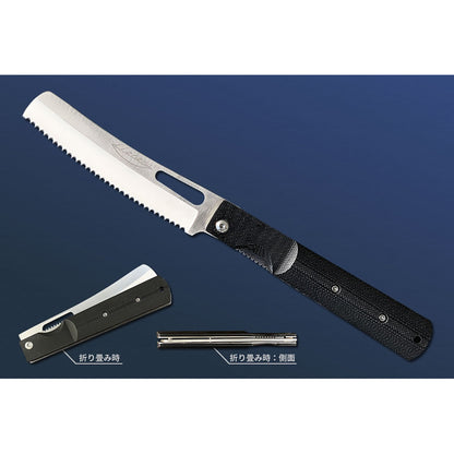 Ｍａｓａｎｏキャンプナイフ　４４０：Ｇ１０ＢＫ　タイプＤ　パン切冷凍型