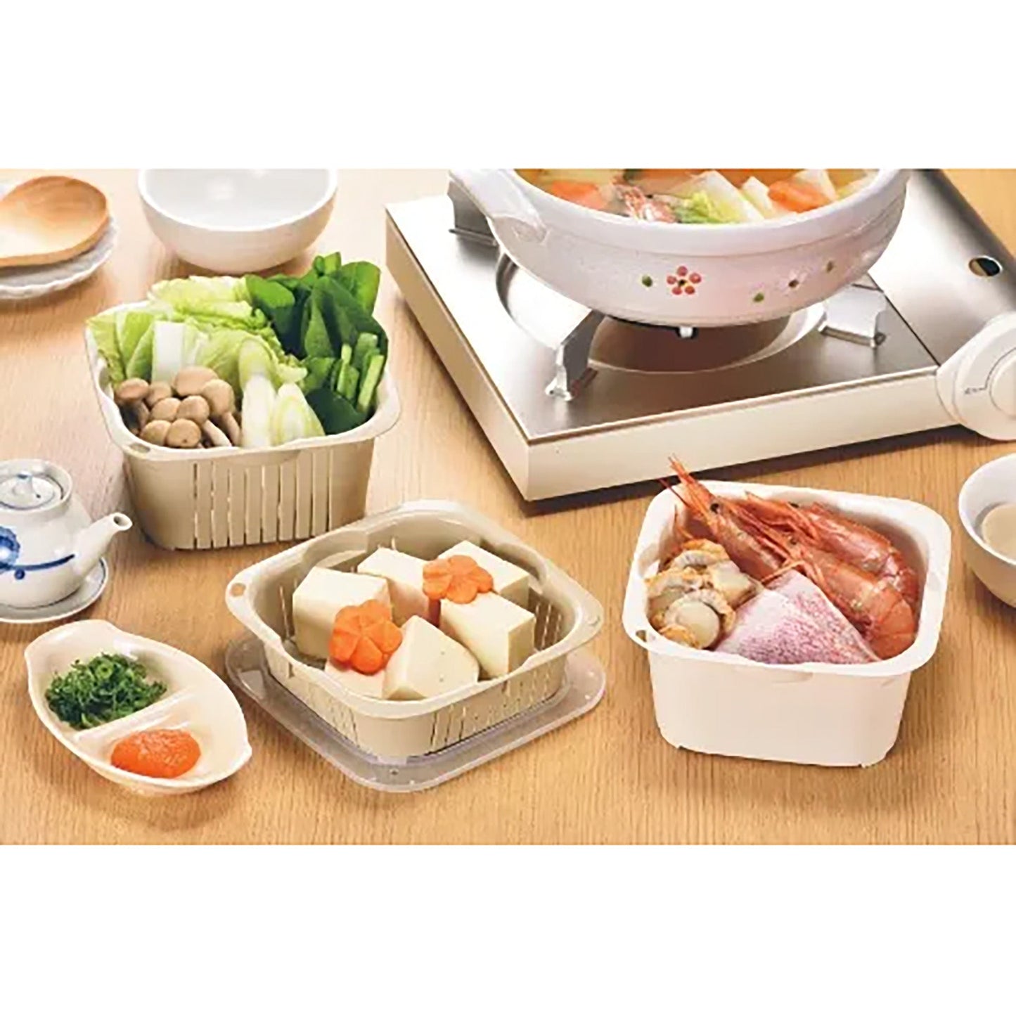 下ごしらえに便利な角型ザルバット　４点セット