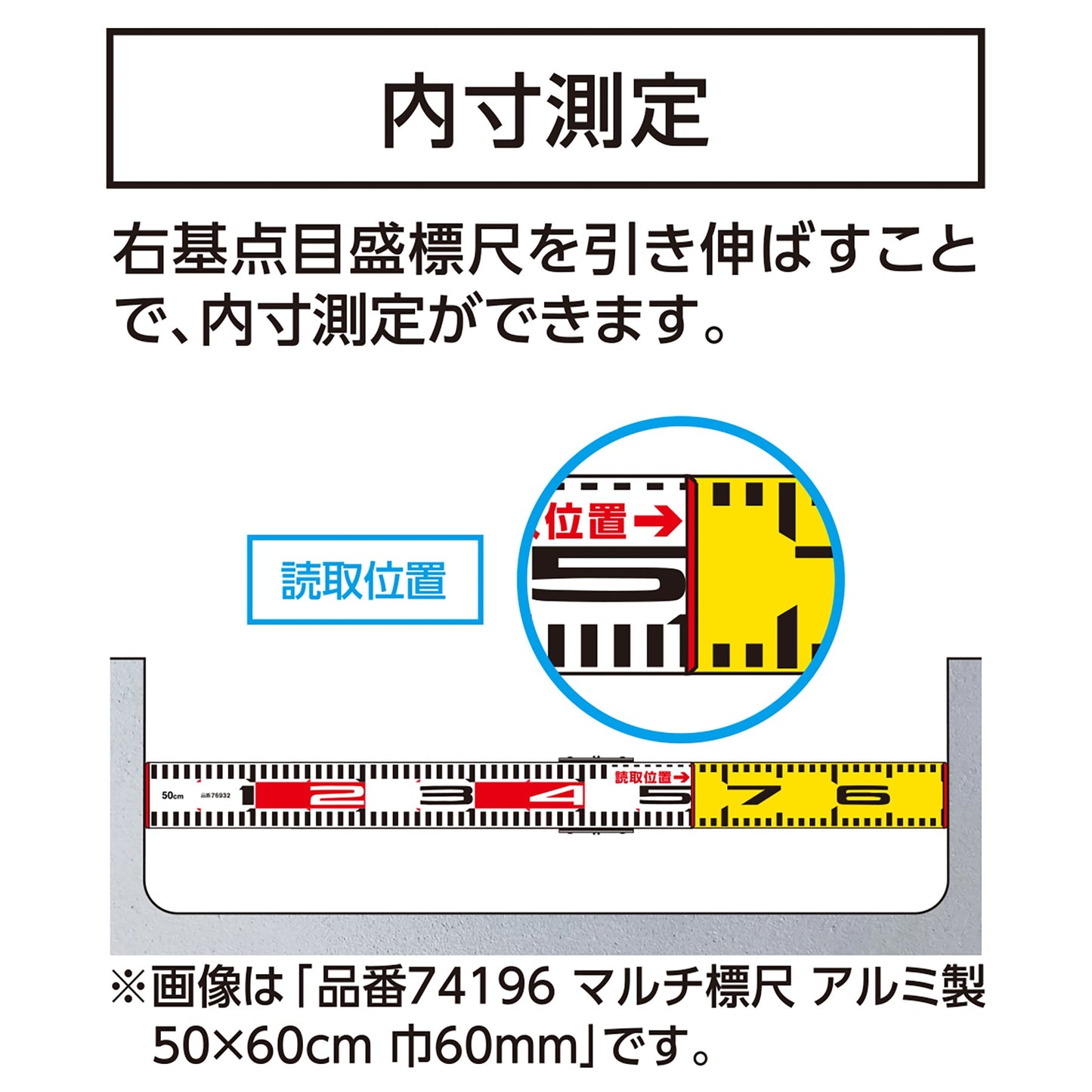 アルミ製マルチ標尺　１ｘ１．１ｍ