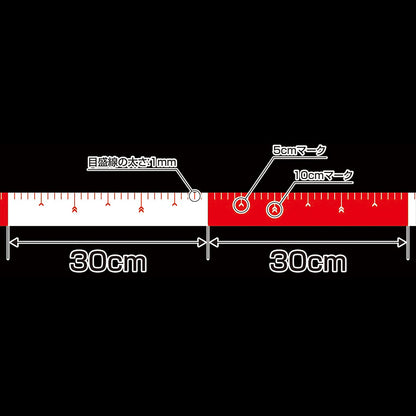 貼付ロッド　７５ｍｍ×２５ｍ　赤白３０ｃｍ間隔