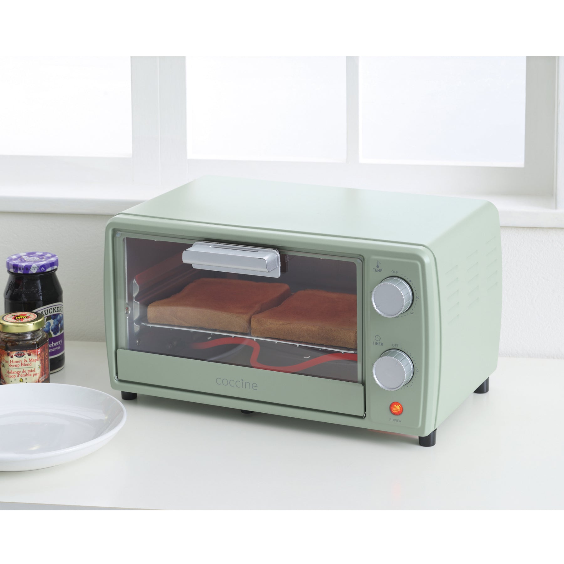 coccine オーブントースター9L スモークグリーン – GREEN