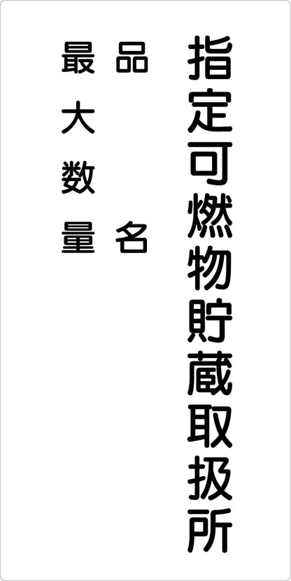 危険物標識タテ　指定可燃物貯蔵取扱　ＫＨ－Ｅ３６