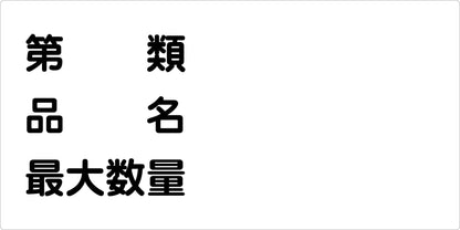 危険物標識ヨコ　第類 品名 最大数量　ＫＷ－Ｍ４４