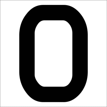 カッティングステッカー　数字０　文字高１００ｍｍ　黒