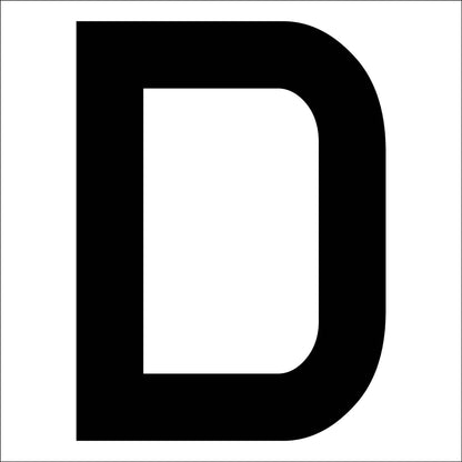 カッティングステッカー　英字Ｄ　文字高１００ｍｍ　黒