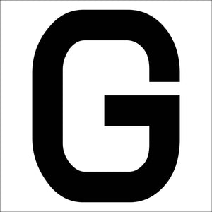 カッティングステッカー　英字Ｇ　文字高１００ｍｍ　黒