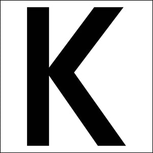 カッティングステッカー　英字Ｋ　文字高１００ｍｍ　黒
