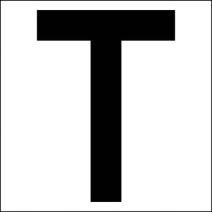 カッティングステッカー　英字Ｔ　文字高１００ｍｍ　黒