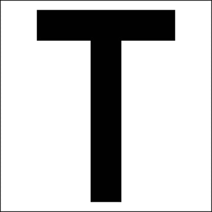 カッティングステッカー　英字Ｔ　文字高１００ｍｍ　黒