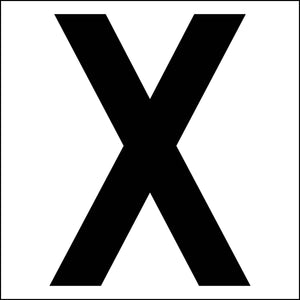 カッティングステッカー　英字Ｘ　文字高１００ｍｍ　黒