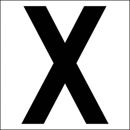 カッティングステッカー　英字Ｘ　文字高１００ｍｍ　黒