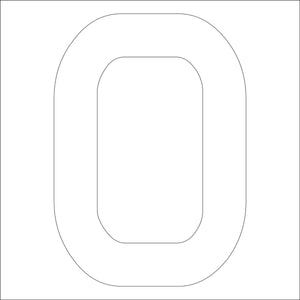 カッティングステッカー　数字０　文字高１００ｍｍ　白