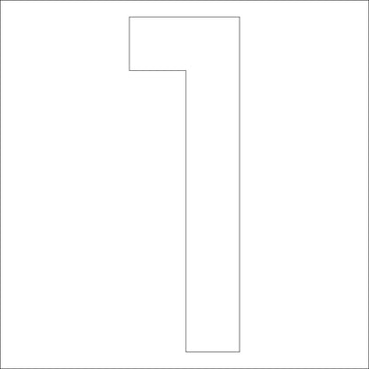 カッティングステッカー　数字１　文字高１００ｍｍ　白