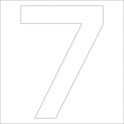 カッティングステッカー　数字７　文字高１００ｍｍ　白