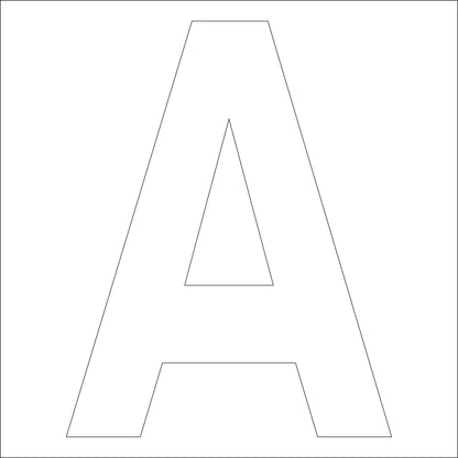 カッティングステッカー　英字Ａ　文字高１００ｍｍ　白
