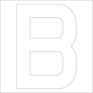 カッティングステッカー　英字Ｂ　文字高１００ｍｍ　白