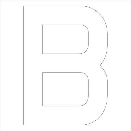 カッティングステッカー　英字Ｂ　文字高１００ｍｍ　白