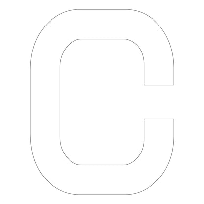 カッティングステッカー　英字Ｃ　文字高１００ｍｍ　白