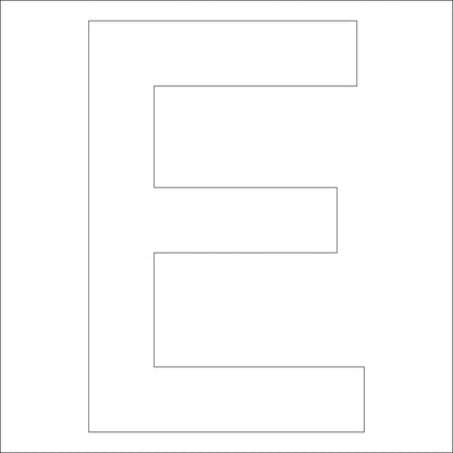 カッティングステッカー　英字Ｅ　文字高１００ｍｍ　白