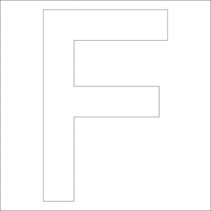 カッティングステッカー　英字Ｆ　文字高１００ｍｍ　白