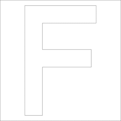 カッティングステッカー　英字Ｆ　文字高１００ｍｍ　白