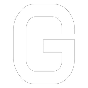 カッティングステッカー　英字Ｇ　文字高１００ｍｍ　白