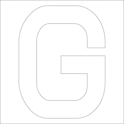 カッティングステッカー　英字Ｇ　文字高１００ｍｍ　白