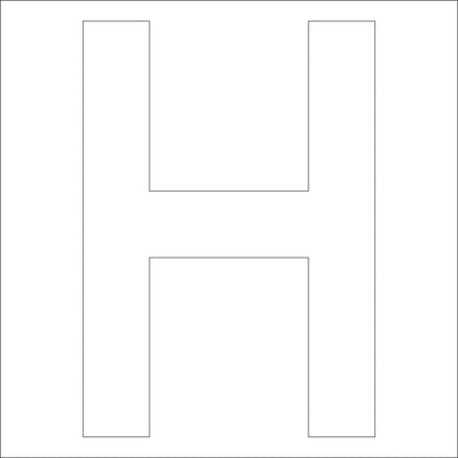 カッティングステッカー　英字Ｈ　文字高１００ｍｍ　白