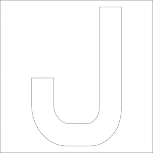 カッティングステッカー　英字Ｊ　文字高１００ｍｍ　白