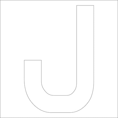 カッティングステッカー　英字Ｊ　文字高１００ｍｍ　白