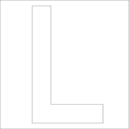 カッティングステッカー　英字Ｌ　文字高１００ｍｍ　白