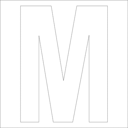 カッティングステッカー　英字Ｍ　文字高１００ｍｍ　白