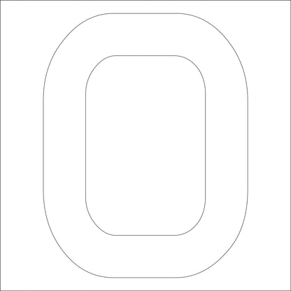 カッティングステッカー　英字Ｏ　文字高１００ｍｍ　白