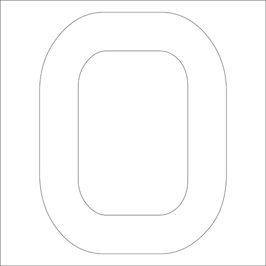 カッティングステッカー　英字Ｏ　文字高１００ｍｍ　白