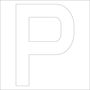 カッティングステッカー　英字Ｐ　文字高１００ｍｍ　白