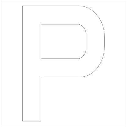カッティングステッカー　英字Ｐ　文字高１００ｍｍ　白