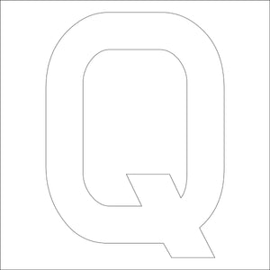 カッティングステッカー　英字Ｑ　文字高１００ｍｍ　白