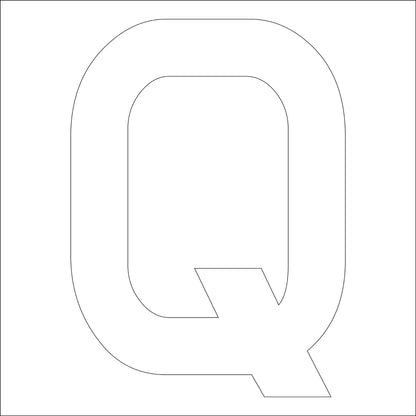 カッティングステッカー　英字Ｑ　文字高１００ｍｍ　白
