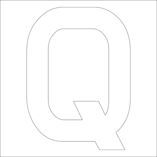 カッティングステッカー　英字Ｑ　文字高１００ｍｍ　白
