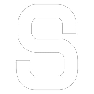 カッティングステッカー　英字Ｓ　文字高１００ｍｍ　白