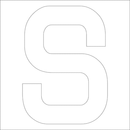 カッティングステッカー　英字Ｓ　文字高１００ｍｍ　白