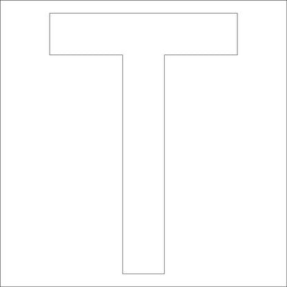 カッティングステッカー　英字Ｔ　文字高１００ｍｍ　白