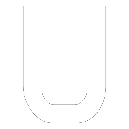 カッティングステッカー　英字Ｕ　文字高１００ｍｍ　白