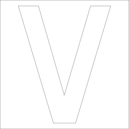 カッティングステッカー　英字Ｖ　文字高１００ｍｍ　白