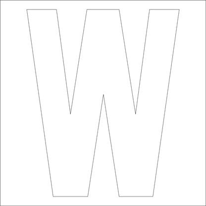 カッティングステッカー　英字Ｗ　文字高１００ｍｍ　白