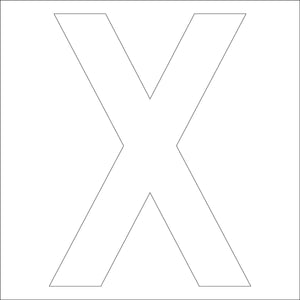 カッティングステッカー　英字Ｘ　文字高１００ｍｍ　白