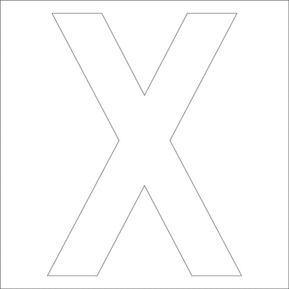 カッティングステッカー　英字Ｘ　文字高１００ｍｍ　白
